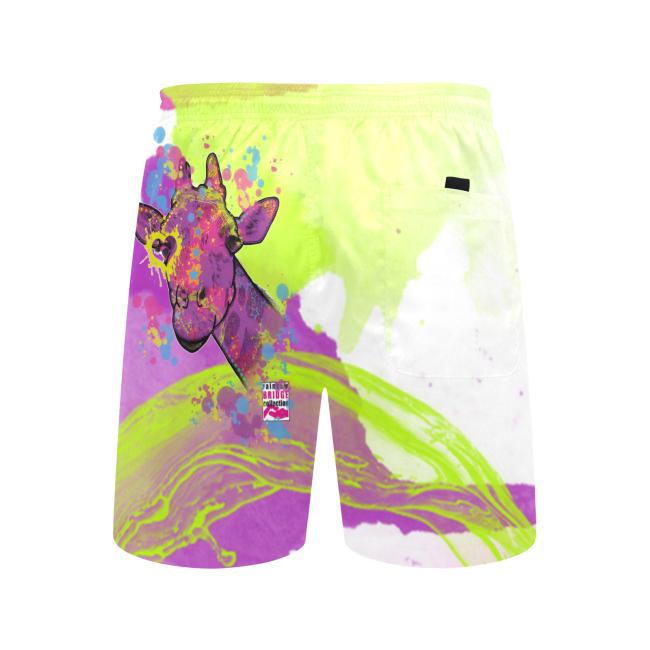 Badehose mit Giraffenmotiv- Badehose, Shorts, Strand, bunt, Swimwear, Bademode, afrikanische Tiere, Afrika